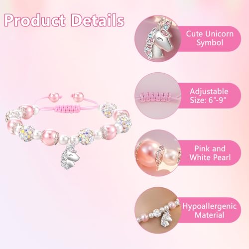 POTUS Unicorn Natural Stone Bracelet for Birthday Gift 4th Birthday Present3