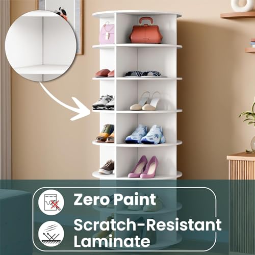 Image of The Artment 7- TierTwist Rotating Organizer Tower | 360 Swivel Multi-Purpose Storage Rack for Shoes, Makeup, Skincare, Pantry Items | Shoes Rack | Space-Saving Organizer for Home & Office