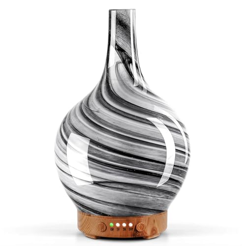 Porseme Aroma Diffuser Glas Luftbefeuchter,Diffusor aus Kunst Glas Ultraschall...
