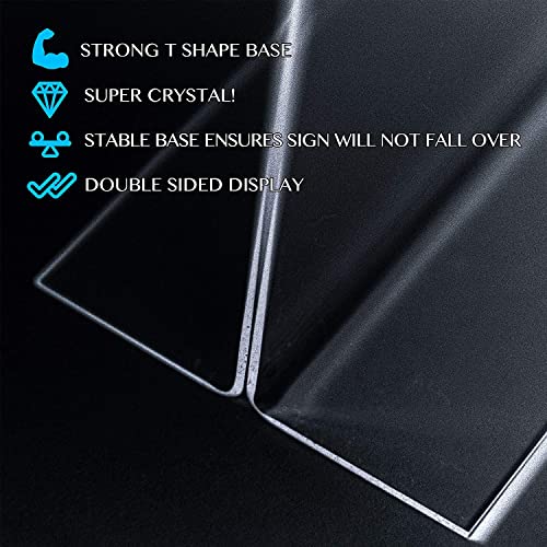 Image of Shuban Acrylic Sign Holder Table Sign Holder Double Sided T Shape Clear Plastic Desktop Display Holder Vertical Menu Stand Sign Holders for School, Office, Hotel, Party (05 X 7 Inch -4Pcs)