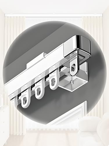 Barra de cortina de techo retráctil ajustable de 85270 cm, riel extensible resistente para cortinas de caravana, color blanco