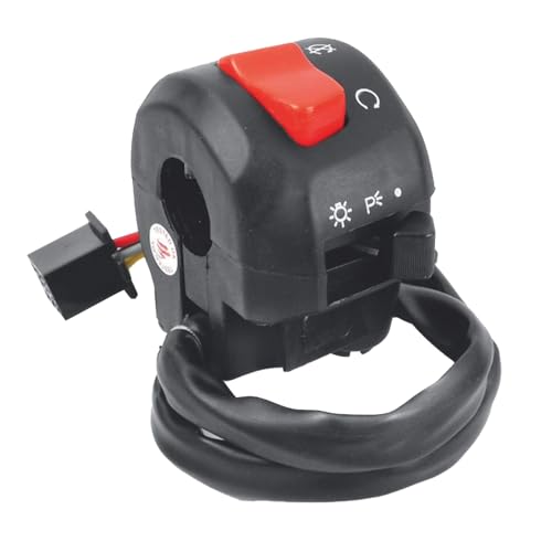 Image of Uno Minda SW-0666T Handle BAR Switch- Right Side (KICK Start) - with Light & Engine Kill Switch - 6 PIN Black Female Coupler for-Royal Enfield-Bullet Electra 350 CC (Drum)