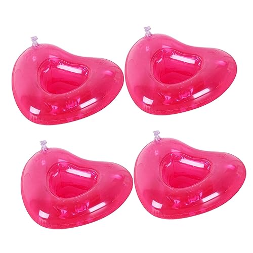 TOYANDONA 4piezas Porta Cerveza Inflable PVC Diseño Corazón Resistente y para Agua y Natación