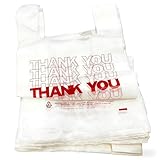 TashiBox Thank You plastic bags with handles(500 count),shopping,grocery T-shirt bags for small business,11.5