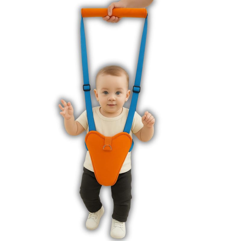 Image of Baby Walking Assistant Safety Harness | Adjustable Toddler Belt with Dual Foam Chest Support | Lightweight Infant Walking Helper | Baby Learning Walking Aid for Boys & Girls|Color-Orange