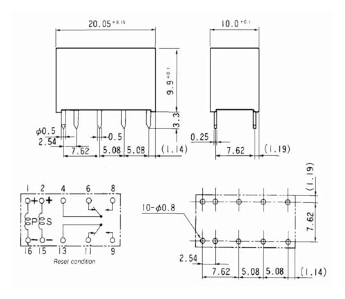 Relais HFD2 003-S-L2-D à double bobine 3V commutation 2A basse consommation