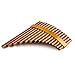 15 Pipes Brown Pan Flute G Key Chinese Traditional Musical Instrument Pan Pipes Woodwind Instrument (Right-Hand)