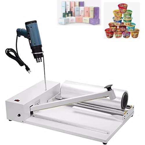 Image of PLYLAY Shrink Wrap Machine 2 in 1 Hand Wrapping Machine, Film Sealer for Food Book Box Packaging, Shrink Wrap Heat Sealer with Adjustable Speed Heat Gun(30cm)