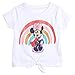 Disney Minnie Mouse Toddler Girls 3 Piece Outfit Set: T-Shirt Shorts Scrunchy White/Blue 2T