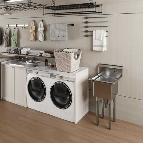 Image of AmGood Stainless Steel Prep & Utility Sink | 304 Stainless Steel | Restaurant, Kitchen, Laundry, Garage | NSF (Bowl Size: 16 inch x 14 inch No Faucet)
