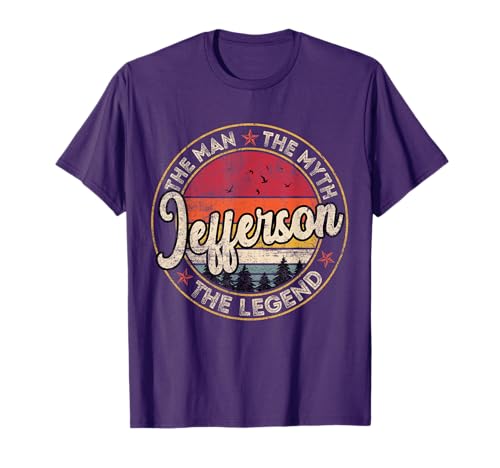 Jefferson The Man The Myth The Legend Personalized Name T-Shirt
