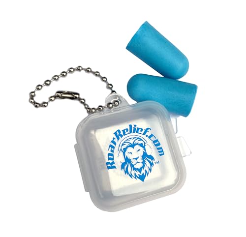Roar Relief Earplugs for Football Games and Concerts/Carrying Case / 32 Noise Reduction Rating/Reusable Soft Foam Ear Plugs