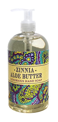 Greenwich Bay ZINNIA ALOE BUTTER Hand Soap Enriched with Shea Butter, Cocoa Butter, Virgin Olive Oil and Grapeseed Oil 16 oz