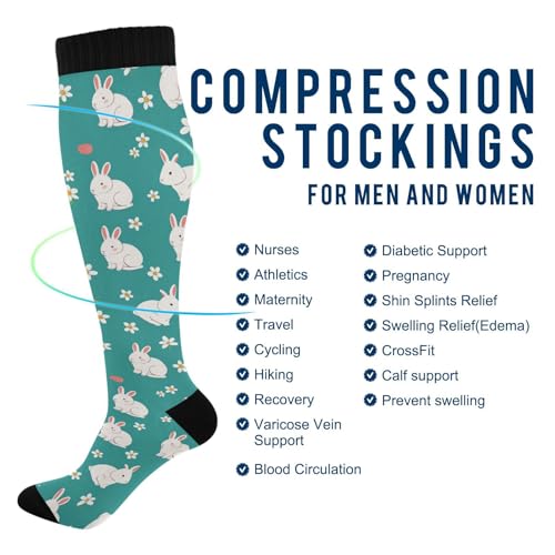 Image of Wusikd Cats Compression Socks for Women and Men Circulation Cute Long Socks for Athletic Running 1