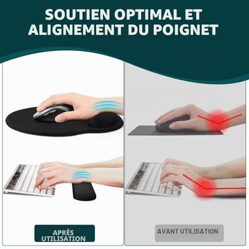 Tapis de souris ergonomique de qualité supérieure avec repose-poignet gel - 4