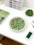Lyukii Kit de plante perlée en verre vert, DIY Perles de feuille de cristal pour la fabrication de bijoux et l'artisanat botanique, cadeau unique pour les amoureux de plantes (pot non inclus)