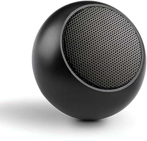 Image of Mini Wireless Bluetooth Speaker with Heavy Metal Electroplating | Round Mini Speaker, Power Button Controlled, Long Battery Backup & Quick Charge Thunder Eagle (Black)
