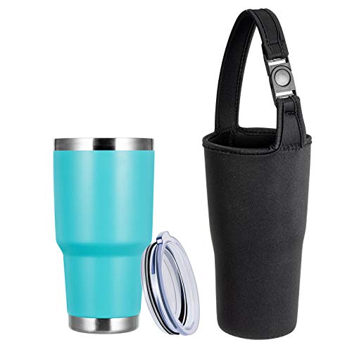 TUMZAK 30oz Stainless Steel Coffee Tumbler Double Wall Vacuum Insulated Travel Mug with Lid Powder Coated Coffee Cup for Cold or Hot Drinks Blue1 Pack