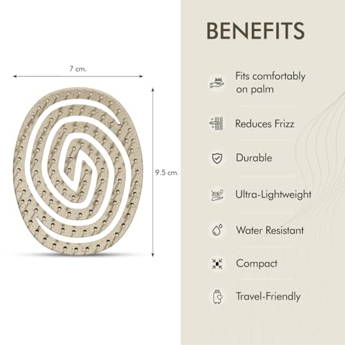 Image of Ikonic Me Spiral Vent Travel Hair Brush IKM-2109, Heat Resistant Open Vent for Quick Drying, Ergonomic Grip, Gentle Detangling, Shiny, Smooth Finish for Daily Styling, All Hair Types - Sand Beige