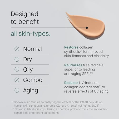 OneSkin FACE SPF OS-01 Peptide Broad Spectrum SPF 30+ Mineral Sunscreen- Scientifically Proven to Protect Skin from UV Aging, Includes Potent Antioxidants, For All Skin Types Including Sensitive Skin - Image 3