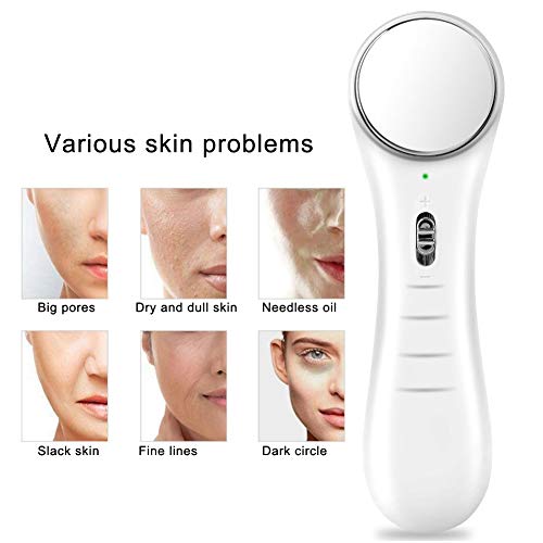 Preisvergleich Produktbild Handheld Gesichtsreinigung, Gesicht Schönheits Maschinen mit ION- und Hochfrequenz Vibration Funktion, Gesicht Massagegerät Instrument zur Hautstraffung und Reinigung(Weiß)