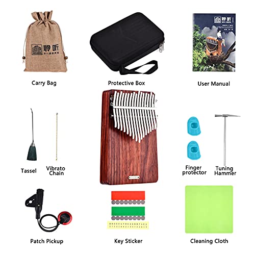Image of LingTing Kalimba 17 keys Thumb Piano Mbira Finger Piano Gift for Adult Beginners Professional（LT-K17A,wind whisperer)