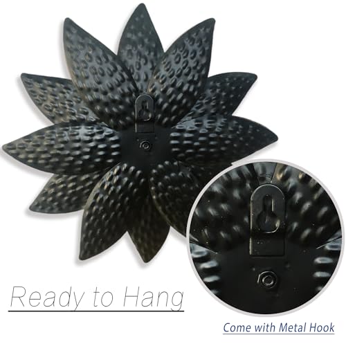 Metal Flower Wall Art Decor,10" Rustic Modern Antique Floral Sculpture, Distressed Iron Wall Hanging Home Decoration Accent Artworks for Indoor Kitchen Bedroom Living Office Outdoor Garden Patio - Image 6