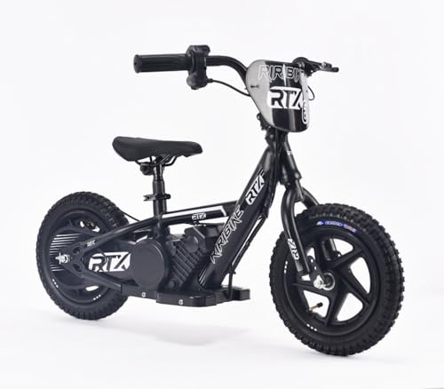 Bicicleta eléctrica para niños RIRIBIKE RTX3 24V (12"), Negro, Ba...