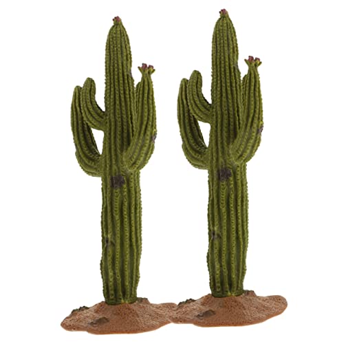 OUNONA 2Piezas Miniatura de Cactus Adornos de Cactus Artificiales Decoración de Escritorio Plantas Simuladas de Duradero Hogar y Oficina