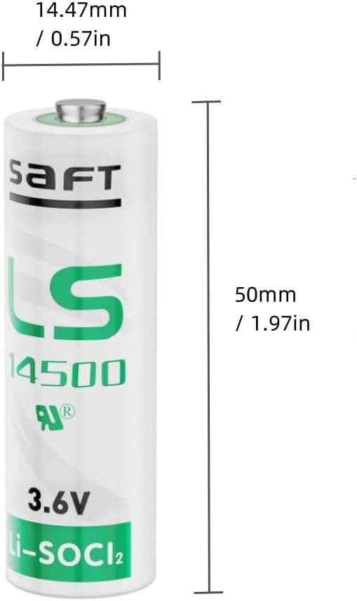 Miniatura 2 de JOZELNK Paquete de 4 LS14500 AA 3.6V Li-SOCl2 Li-SOCl2 2600mAh para baterías SAFT Uso para dispositivos de sistema de seguridad PLC Baterías de