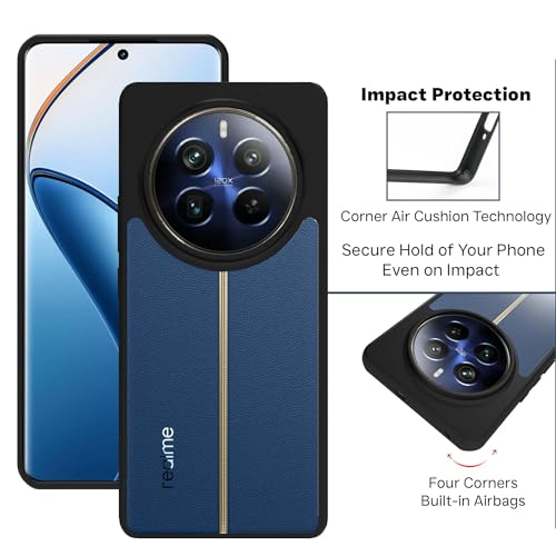 Image of KAPAVER Hybrid Series Back Cover Case Compatible with Realme 12 Pro /Realme 12 Pro Plus 5G(PC+TPU) (Black)