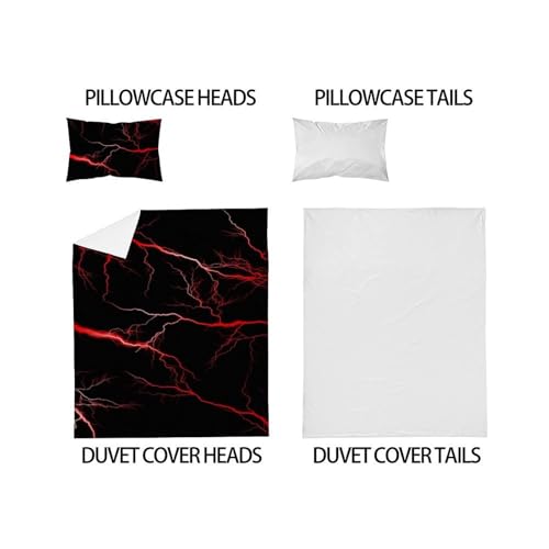 Housse de couette éclair rouge microfibre 135x200cm avec taie - 5