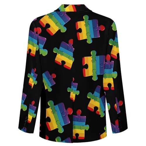 Autism Awareness Puzzle Piece Men's Blazer Printed Button Suit Jacket Slim Sport Coat Blazers4