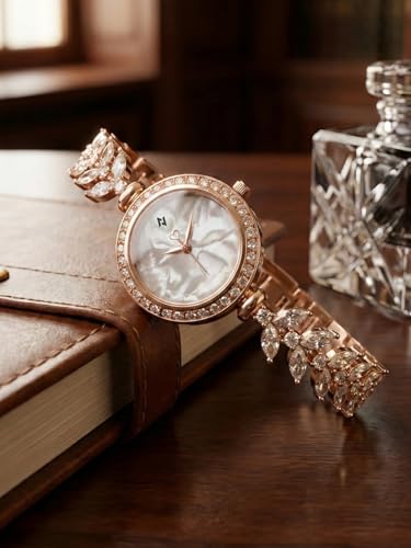 Image of AMERICANVIBER Rose Gold Women Watches | Girl Watch | Watch for Women | Diamond Studed | Premium Design | Trendy Fashionable | Under 499