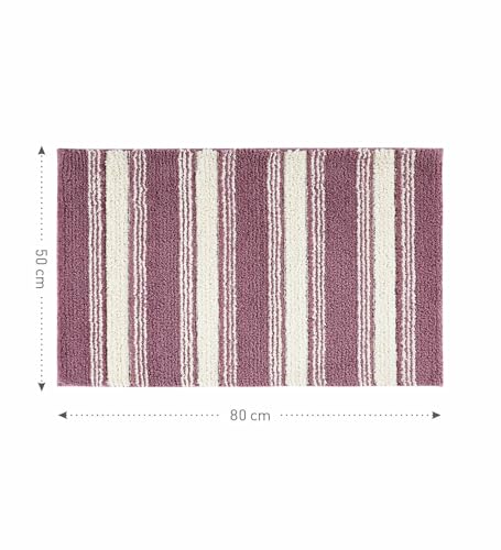 Image of Obsessions Soft & Plush Bath Mat | Quick Dry, Stain & Skid Resistant | Luxuriously Soft, Long Lasting Color | TPR Latex Backing, Size 50x80 cm, Onion Pink & Plum