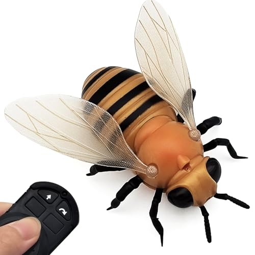 Tipmant Realistic RC Honey Bee Remote Control Insect Animal Vehicle Car Prank Toys Pet Cat Dog Teasing Kid Birthday Gifts