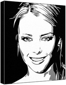 Jennifer Hawkins (100% Original Painting. Not A Print ) Acrylic Paint On Deep Framed Canvas (60 x 50 x 1.8 cm) 3-Colour Black/Grey/White-image-17