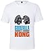 Silver Basic Camiseta de Godzilla vs Kong para Niños y Hombres Cosplay de Godzilla Camiseta de Verano de Manga Corta Camiseta King Kong XXS,49Blanco-1