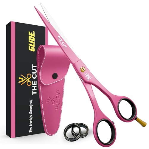 The Cut Factory- 6.5” Professional Hair Scissors - High Carbon 420 Stainless Steel Hair Cutting Scissors, Ultra-Sharp Barber Shears for Salon & Home (PINK)