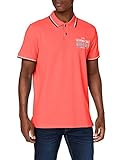 Poloshirt mit Aufdruck TOM TAILOR Herren Surf Print Polohemd, 21082-neon Peach, XL