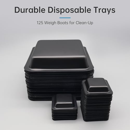 black weigh boats 10ml  small square anti-static weigh boats with easy-pour corners  leak-proof amp spill-resistant  disposable lab weighing boats  pack of 100 y201