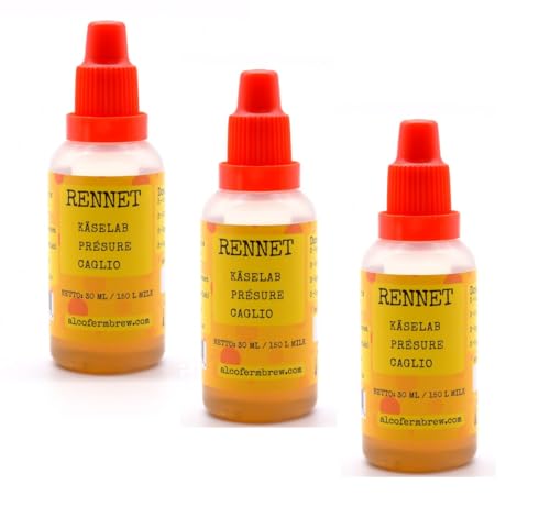 3 x Caglio Liquido per Formaggio 30ml Vitello, Naturale -