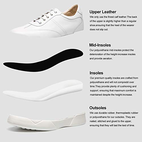 Image of CHAMARIPA Men's Invisible Height Increasing Elevator Shoes - Lace up Light-Weight Casual Walking Shoes - Fashion Height Increase Sneakers - 2.76 Inch Taller