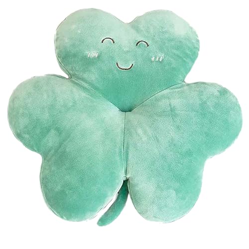 Maxpetus Soft Stretch Cashmere Clover Pillow 4 Colors 2 Sizes Durable Polyester Filling Multi-use for Sofa/Bed/Office/pet Cute Lucky Decor & Heartfelt Gift. (14.9in12.9in Green)