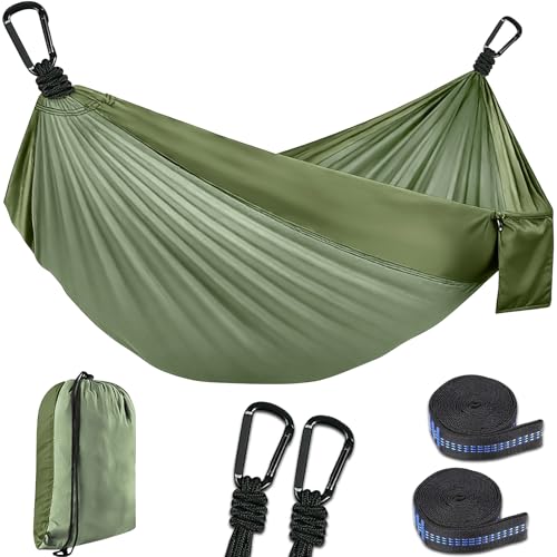 Nxpz Hamaca De Camping Exterior, Hamaca Doble 300 X 200 Cm, Capacidad De Carga 300 Kg, Nylon Paracaídas Transpirable, Hamaca De Viaje Superligera, Para Camping, Jardín, Balcón, Playa, Senderismo
