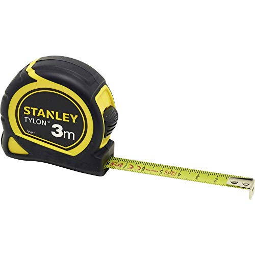 STANLEY 3m Tylon Tape Measure with TRU-ZERO Anchor Hook Retractable High Visibility Tape Measure 3m x 13mm Metric Only 1-30-687