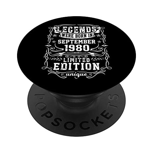 Cumpleaños Septiembre 1980 Edición Limitada Regalo Vintage PopSockets PopGrip Intercambiable