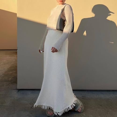 Womens Sexy Fringe Dress Crew Neck Sleeveless Bodycon Knit Long Dresses Casual Party Club Long Dresses4