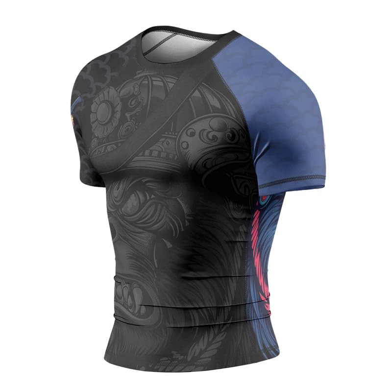 Gorilla Men’s Short Sleeve Jiu Jitsu Rashguard High-Performance Compression Shirt for BJJ MMA Wrestling and Training3