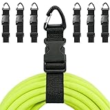 Heavy Duty Extension Cord Organizer 6 Pack Black 17' Adjustable Storage Straps with Triangle Hooks for Garage Workshop & Tool Storage Ideal for Men's Gadgets and Cable Management